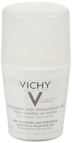 Vichy DEOS Desodorante Anti-transpirante Calmante Roll-On 48H para Piel Muy Sensible o Depilada