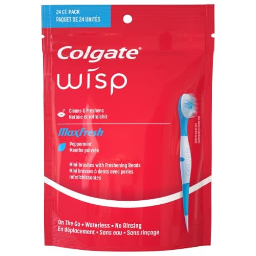 Colgate Max Fresh Wisp Disposable Mini Toothbrush, Peppermint