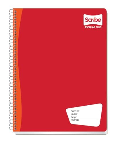 Scribe, Escolar Plus, Cuaderno Profesional, Pasta Semi Rígida, Espiral Sencillo, Raya, 100 hojas