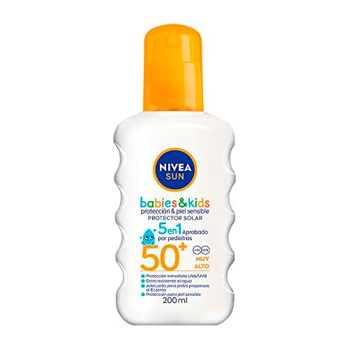 Protector Solar Corporal NIVEA SUN Protección & Piel Sensible Kids FPS 50+ 200Ml, Spray Sin