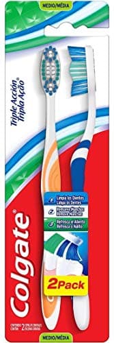 Colgate Cepillo Dental Triple Acción Mediano, 2 Piezas