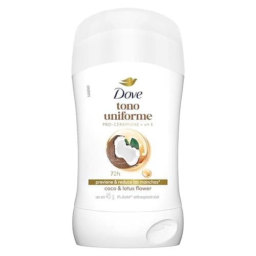DOVE Tono Uniforme Coco Antitranspirante en Barra, desodorante para mujer que previene y reduce las