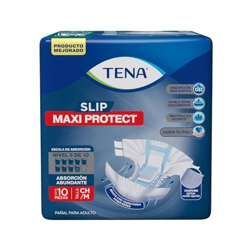 TENA Slip Maxi Protect; Protector Anatómico para Incontinencia, Talla CH/M; TENA; 10 Piezas