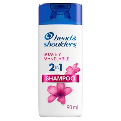 HEAD & SHOULDERS, Shampoo de uso diario, Suave y Manejable 2 en 1, 90 ml