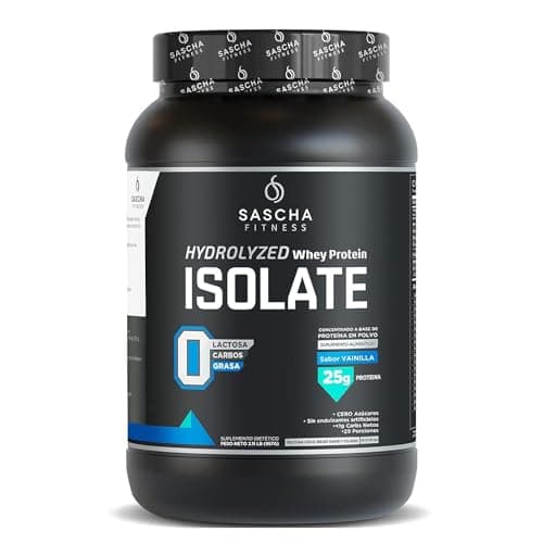 Sascha Fitness Suplemento Alimenticio Proteína sabor Vainilla, 907 gr