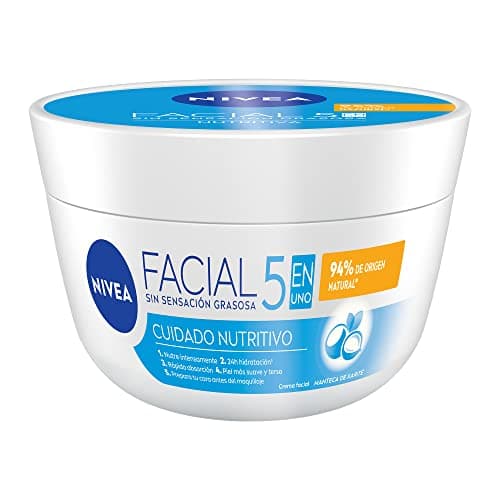 NIVEA Crema Facial Hidratante 7 En 1 Cuidado Nutritivo (200 ml), crema de sensación ligera y rápida absorción 24 horas de humectación sin sensación grasosa