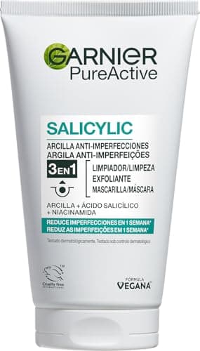 Garnier PureActive 3 en 1 Anti-Imperfecciones con Arcilla, 150ml