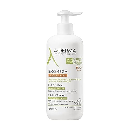 ADERMA, Exomega Control Loción Emoliente, Anti-Comezón y Anti-Irritación, Piel Seca y con Tendencia