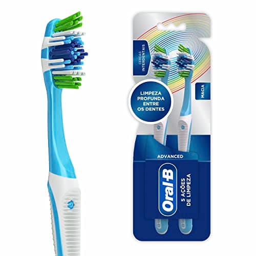 Oral B Cepillo de Dientes Advanced 5 Acciones de Limpieza Profunda entre Dientes, 2 Unidades