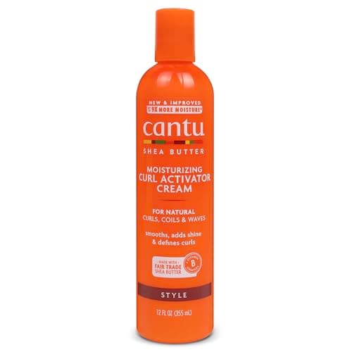 CANTU - Crema humectante activadora de rizos con manteca de karité para cabello natural, 12 onzas