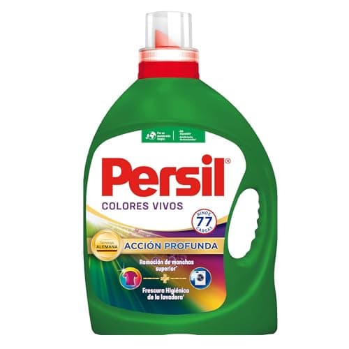 Persil - Detergente Gel Colores Vivos 4.65L Jabón Líquido para Ropa Acción Profunda (66 cargas), Remueve Manchas, Limpieza con Frescura Duradera, Tecnología Alemana