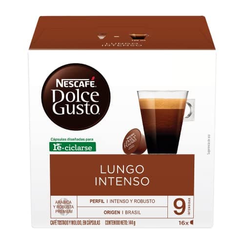 Nescafé Dolce Gusto, Lungo Intenso, Café en Cápsulas, 16 cápsulas