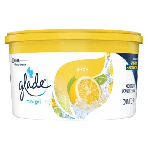 Glade Gel Aromatizante de Ambiente Continuo en Gel, Aroma Limón, 70 g