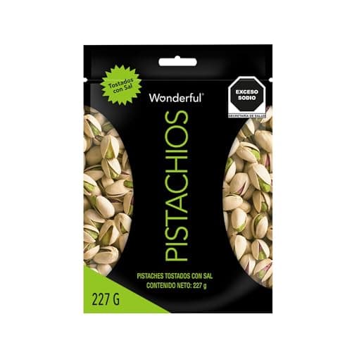 Wonderful Pistachios, Pistaches Tostados Con Sal, 227g, Bolsa Resellable, Snack