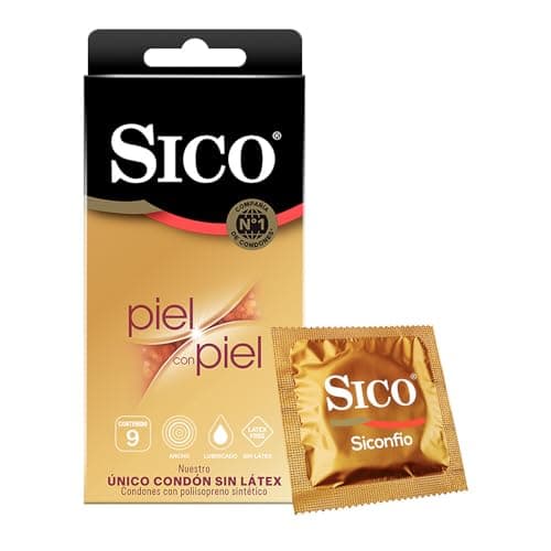 Sico Piel con Piel Condones Sin Látex cartera con 9 piezas