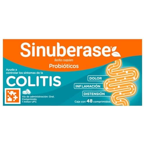 Sinuberase Probióticos Bacillus Coagulans 1 millón UFC 48 comprimidos. Alivia los Síntomas de la