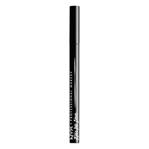 NYX Professional Makeup Epic Ink Liner, delineador líquido waterproof, punta flexible para trazos finos o gruesos, pigmento intenso, larga duración y resistente hasta 24H, 1ml – Tono Black (Negro)