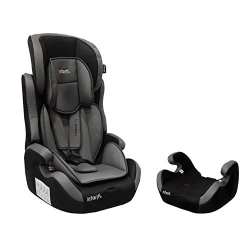 INFANTI | Asiento para Bebe Carro Portabebe TRACK-FIT | Autoasiento para Bebe | Booster Car Seat | Respaldo Desmontable | Desde 9 kg a 36 kg | Color Gris