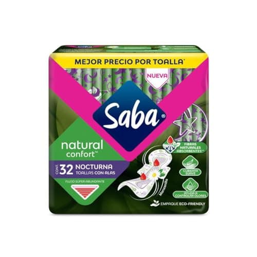Saba Confort Manzanilla, Toallas Femeninas Nocturnas
