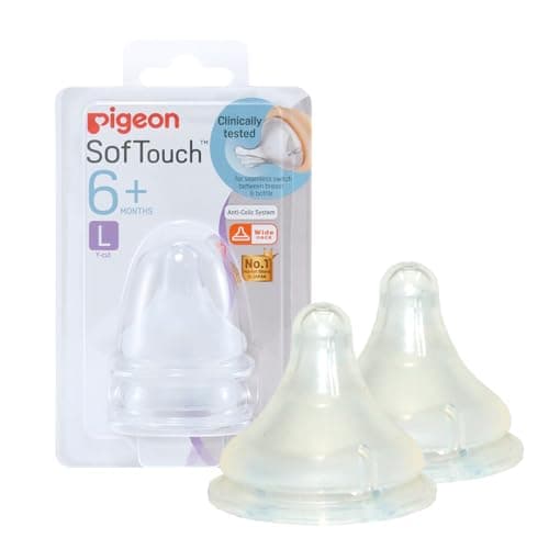 PIGEON x2 Tetina Peristáltico PLUS Boca Ancha Biberones Anticolicos de Silicona Suave Quirúrgico