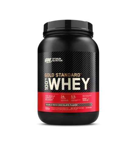 Optimum Nutrition Gold Standard isolated blend 100% Whey, Proteína En Polvo Sabor Doble Chocolate, 2 Lb.