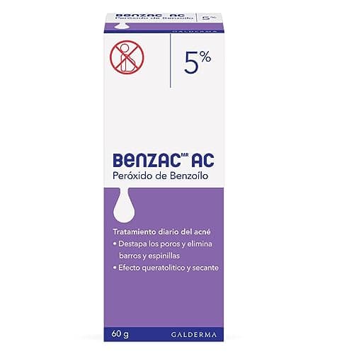 Benzac AC 5% 1 pz 60g Gel para Barros y Espinillas Auxiliar en el Tratamiento del Acné Causado por