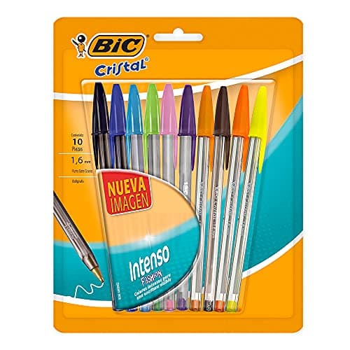 BIC Bolígrafo Cristal Intenso Punto Extra Grueso 1.6mm Escritura Tipo Gel Trazos Suaves Escritura