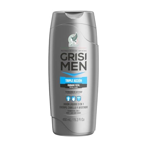 Grisi | Shower Gel Men | Jabón liquidopara cuerpo y cabello triple acción | brinda hidratación y
