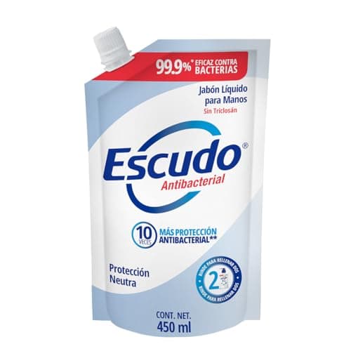 Jabón Líquido para Manos Escudo Antibacterial Protección Neutra Refill de 450ml