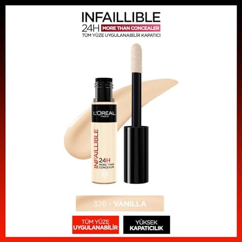 L´Oréal Paris, Corrector liquído de larga duración 24h,Infallible More than concealer,Tono 326 Vanilla, 14.4ml