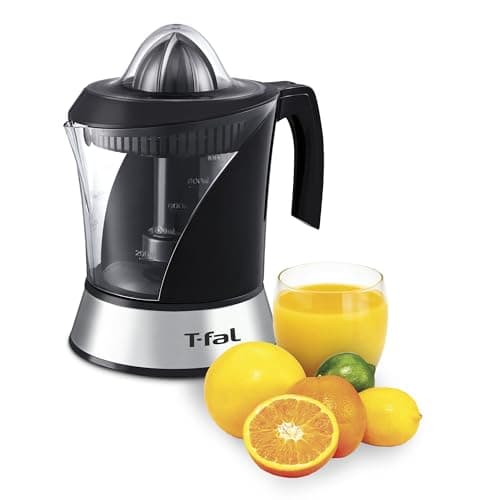 T-fal Exprimidor de Jugo Power Press cuenta con 2 conos removibles y una Jarra de 1 litro con un
