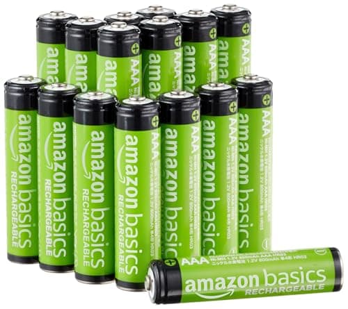 Amazon Basics Paquete de 16 pilas recargables de alto rendimiento AAA NiMH