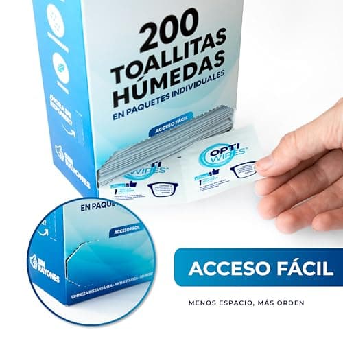 OPTI WIPES | 200 Toallitas húmedas individuales para lentes