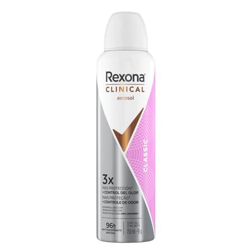 Rexona Clinical Classic Desodorante Antitranspirante para Mujer en Aerosol 3 Veces Más Protección