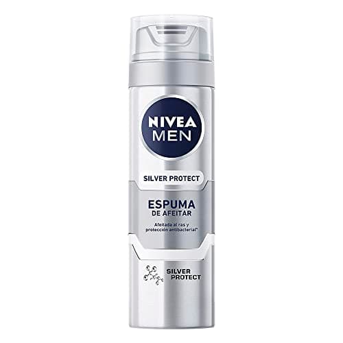 NIVEA MEN Espuma para Afeitar Silver Protect (200 ml) Antibacterial