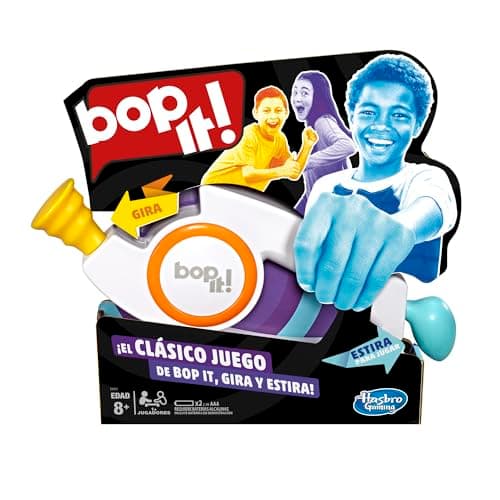 Hasbro Gaming Bop It! - Juego de Mesa electrónico de Golpear, Estirar y Girar para 1 o más