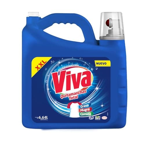 Viva- Detergente Líquido, 6.64L; Quitamanchas Total Regular, Elimina Grasa, Mugre y Comida