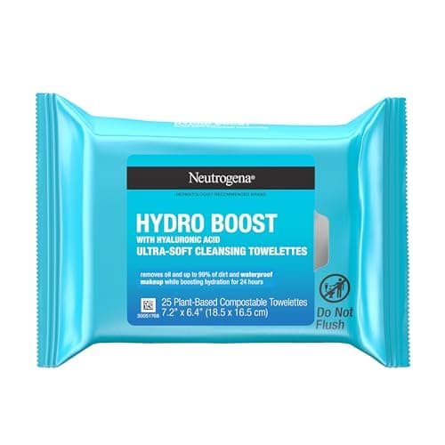 Neutrogena Toallitas limpiadoras Hydro Boost Ácido Hialurónico 25 pzs