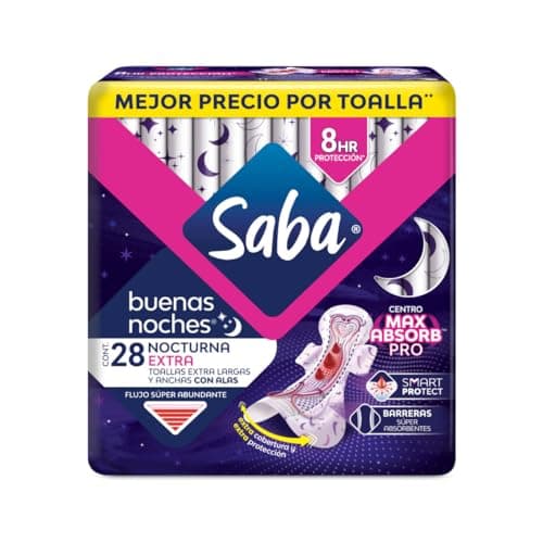 Saba Buenas Noches Extra, toallas nocturnas