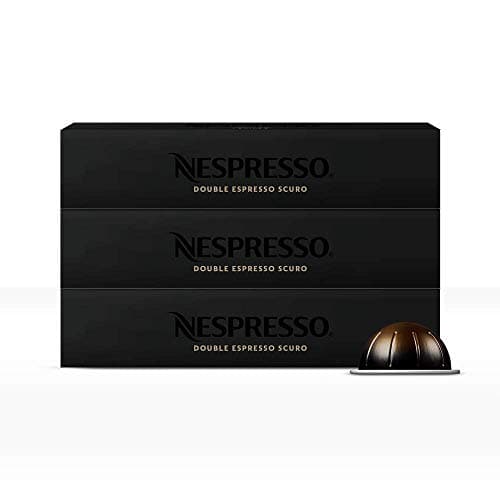 Nespresso, Café Double Espresso Scuro, Paquete de 30 cápsulas de Sistema Vertuo. Tamaño de taza