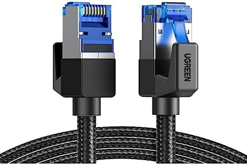UGREEN Cable Ethernet Cat 8 de 2 m, trenzado de alta velocidad de 40 Gbps, 2,000 MHz, RJ45, blindado, para interiores, cables LAN para PC de juegos, PS5, PS4, PS3, Xbox, módem, router