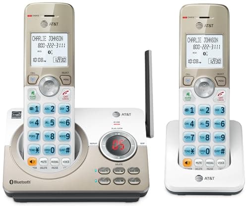 AT&T DL72219 DECT 6.0 - Teléfono inalámbrico de 2 Auriculares para el hogar