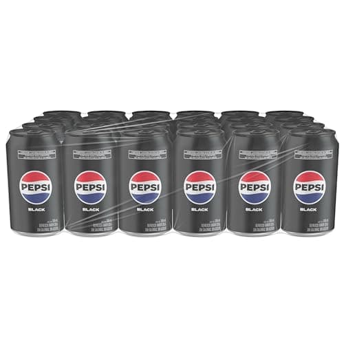 Pepsi Black, Refresco Sabor Pepsi sin Azucar, lata de 355 mililitros. Paquete de 24