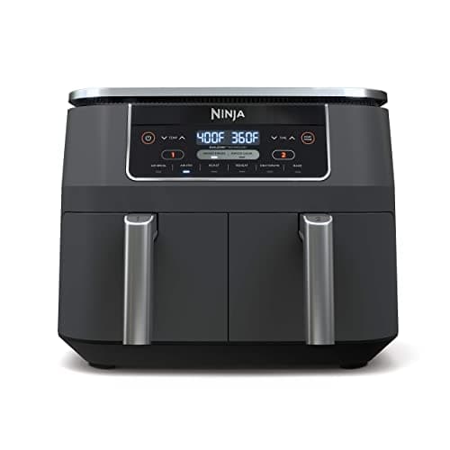 NINJA, Freidora de Aire Foodi, 8 QT, 6 en 1, DualZone, Con 2 Cestas Independientes para Freír