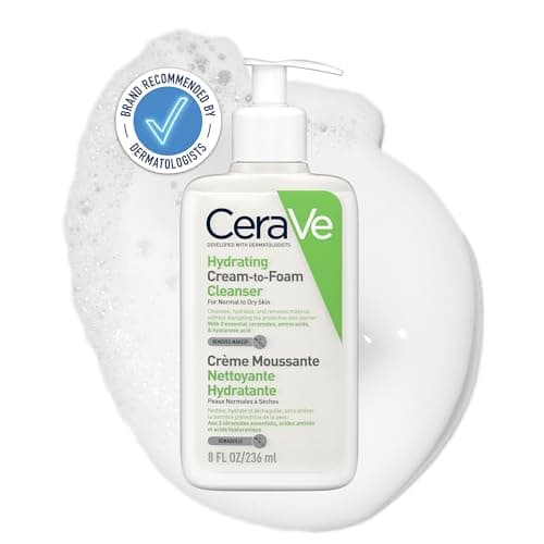 CeraVe Limpiadora Crema-Espuma Hidratante Facial Diaria para Piel Normal a Seca 236ml