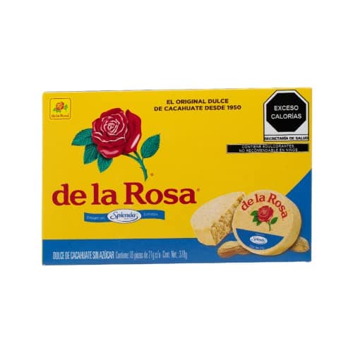 De la Rosa Mazapán sin azúcar 18 piezas 21 grs