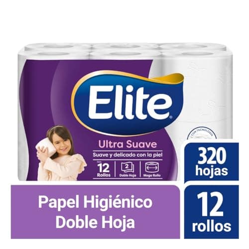 Elite Ultra Suave Papel Higiénico Doble Hoja 12 Rollos