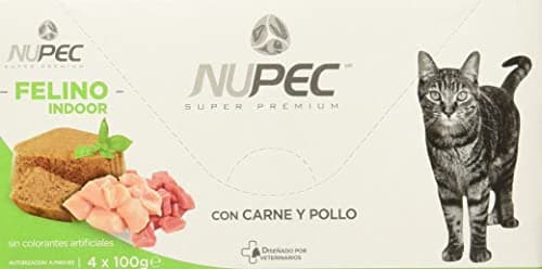Nupec Alimento Húmedo, Felino Indoor, Blanco 4 Latas 100gr