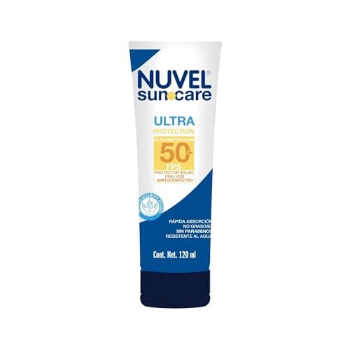 Nuvel Protector Solar Corporal y Facial FPS 50+ | Bloqueador Solar con Amplio Espectro UVA/UVB | Resistente al Agua, Rápida Absorción, No Graso, Sin Parabenos | Protector Solar para Todo Tipo de Piel | 120 ml