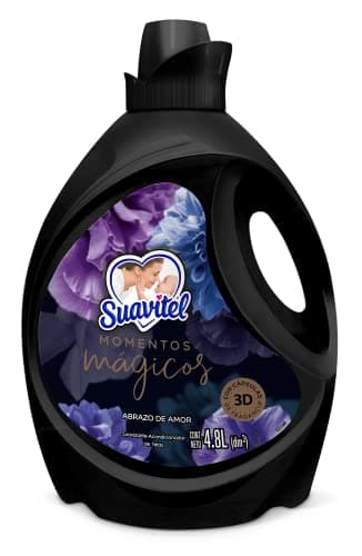 Suavitel Suavizante de Ropa Momentos Mágicos Abrazo de Amor 4.8 L. Con Cápsulas de Fragancia 3D y Aceites Esenciales. Intensidad Irresistible